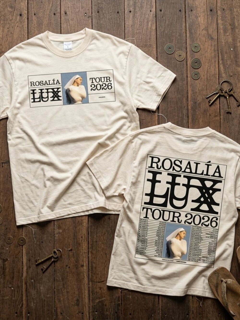 Rosalia LUX Tour 2026 Graphic Cream T Shirt